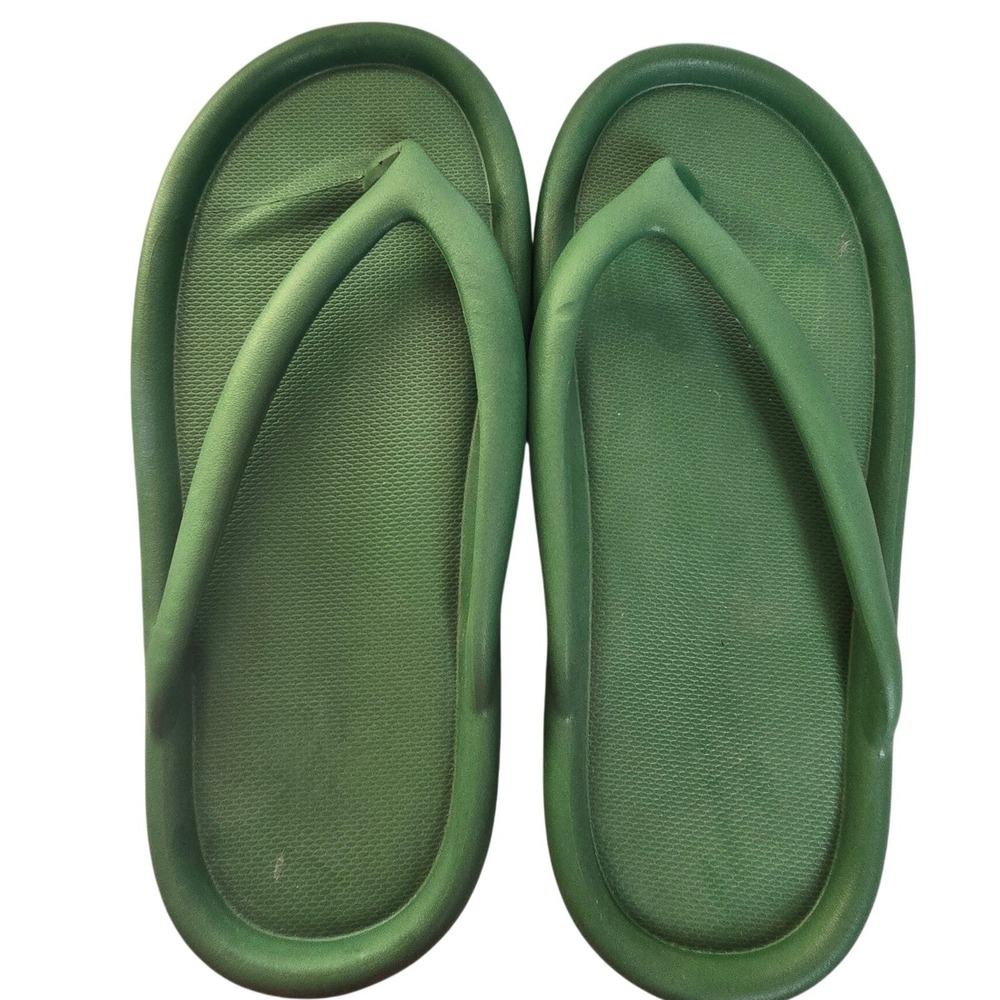 Green Foam Platform Flip Flops Cushioned Thong Sandals EU 42-43 Beach Spa Slides